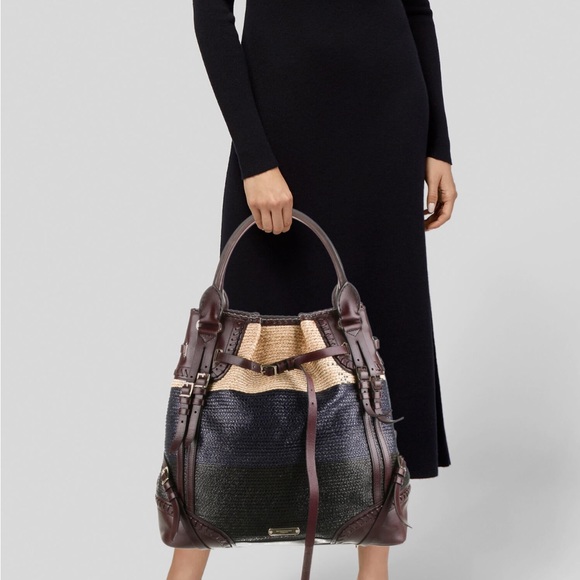 SOLD! Burberry Prorsum raffia whipstitch runway rare bag🖤 - Picture 5 of 17